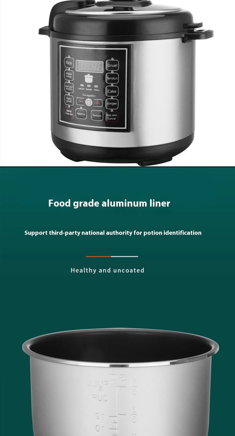 5L Multi Function Smart Pressure Rice Cooker With Timer Household