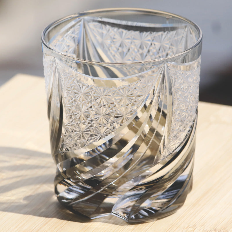 Hand Carved Crystal Tumbler Glass Set