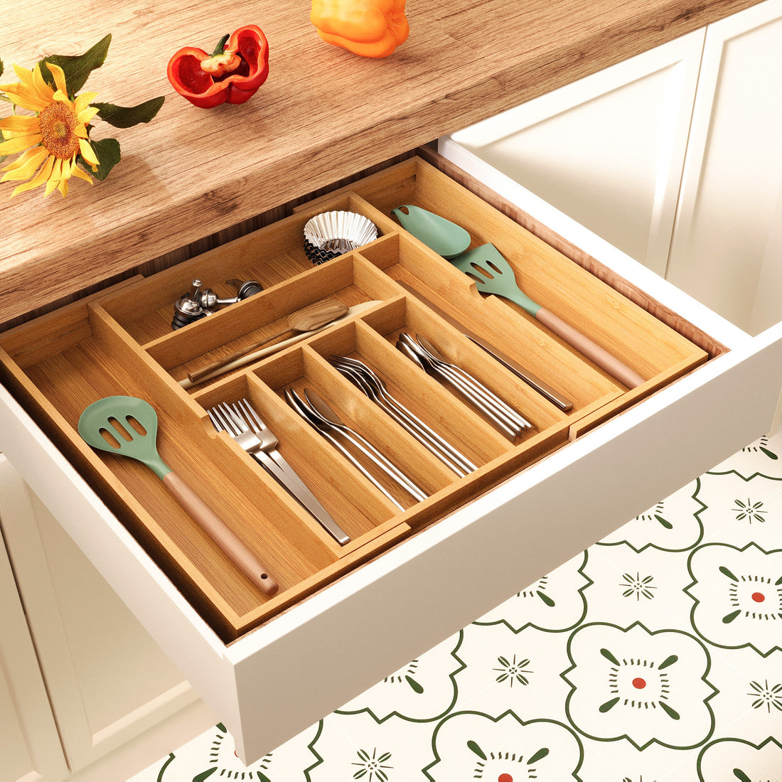 Pull Out Kitchen Utensils Organizer Storage Rack