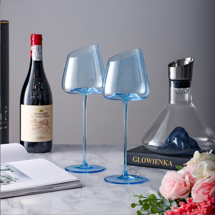 Klein Blue Crystal Goblet Grape Glass